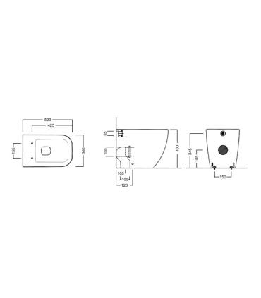 Hatria floor-standing WC BIANCA series flush with the wall 36X52,5 universal drain