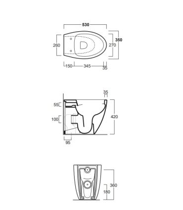 Floor mounted toilet with back to wall decorated Simas lft spazio lft20