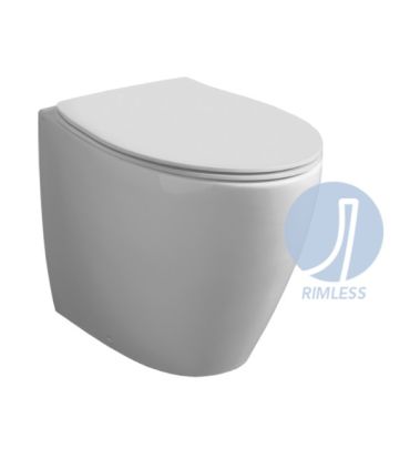 Floor mounted toilet with back to wall decorated Simas lft spazio lft20