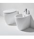 Floor mounted toilet with back to wall decorated Simas lft spazio lft20