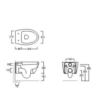 Cuvette suspendeux , Simas collection LFT Spazio