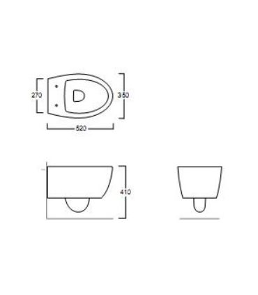 Wall hung toilet, Simas collection LFT Spazio