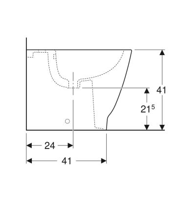 Bidet arrière au mur Geberit Smyle Square