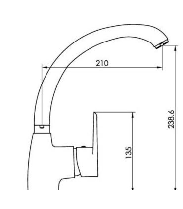 M'amo Brera series single hole kitchen mixer