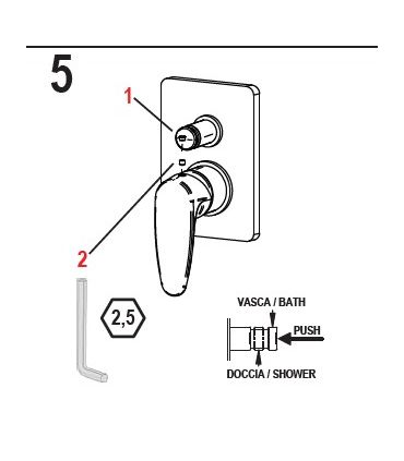 Mitigeur baignoire-douche à encastrer M'amo série Brera