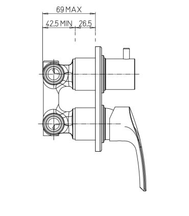 Ducati HD10 miscelatore doccia incasso con deviatore click-clack