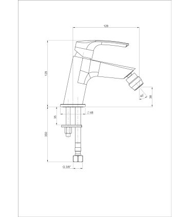 Ducati HD10 Mitigeur de bidet sans vidage