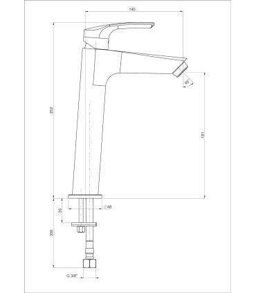 Mitigeur lavabo haut Ducati HD10 sans vidage