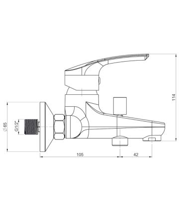 Ducati HD10 bath mixer without equipment