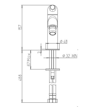 Ducati HD100 Mitigeur de bidet sans vidage