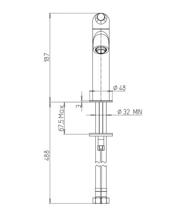 Ducati HD100 miscelatore lavabo senza scarico