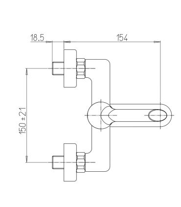 Ducati HD100 external bath mixer without equipment