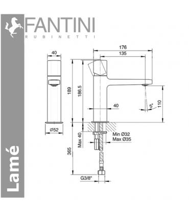 miscelatore lavabo monoforo Fantini serie Lame'