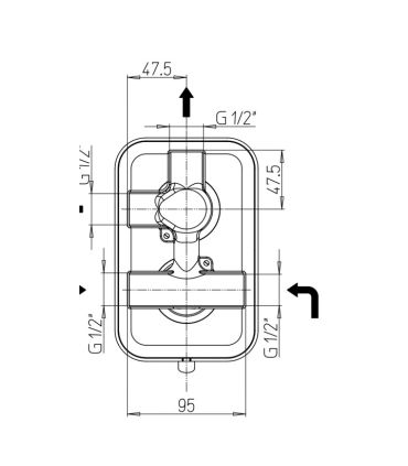 Ducati HD125 Miscelatore doccia incasso con deviatore