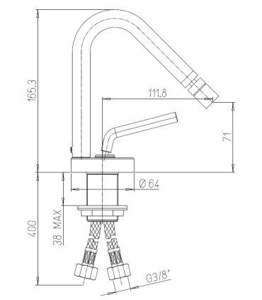 Ducati HD125 Bidet mixer without waste