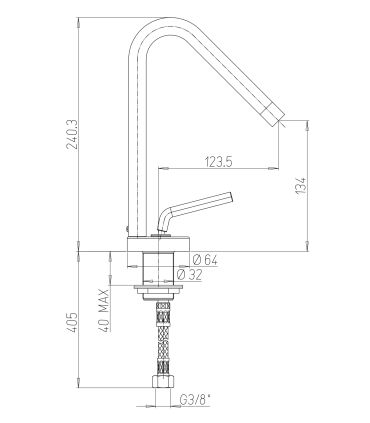 Ducati HD125 basin mixer without waste