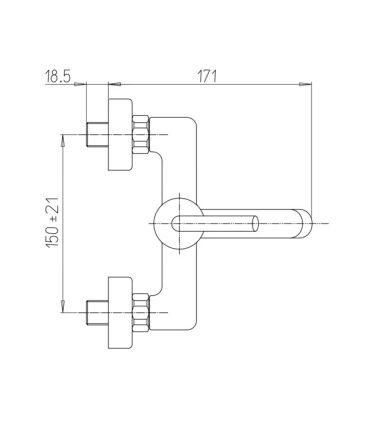 Ducati HD125 external bath mixer without equipment