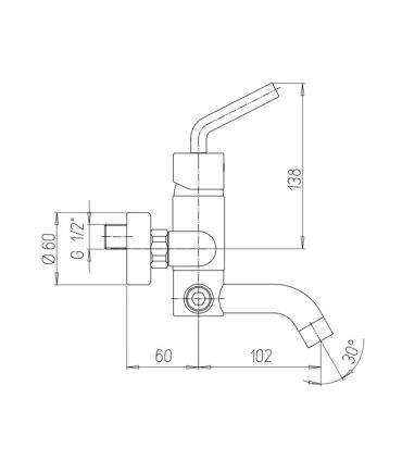 Ducati HD125 external bath mixer without equipment