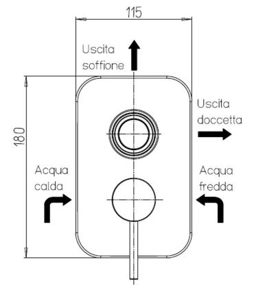 Mitigeur de douche à encastrer Ducati HD15 avec inverseur clic-clac