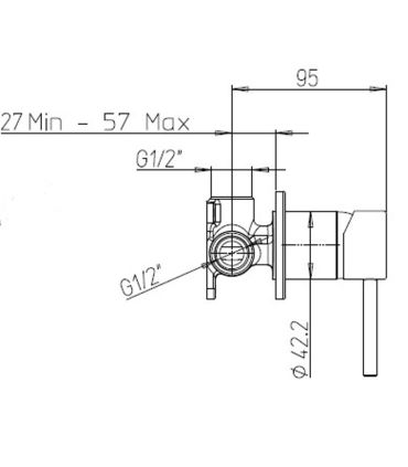 Ducati HD15 Wall-mounted basin mixer