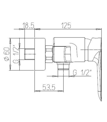 Ducati HD20 Wall-mounted basin mixer