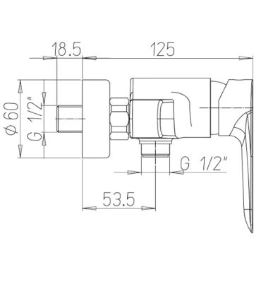 Ducati HD20 mitigeur de douche externe 1/2"