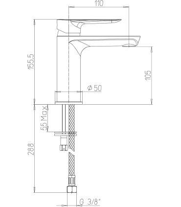 Ducati HD20 basin mixer without waste