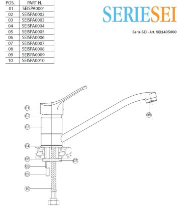 M'amo Sei series single hole kitchen mixer