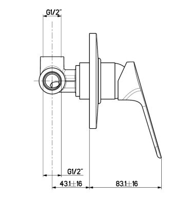 Built-in body for M'amo MIX4000 shower mixer