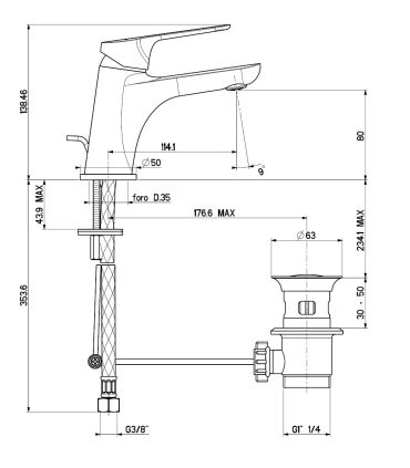 Mitigeur lavabo ECO avec vidage M'amo MIX4000