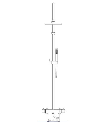 M'amo thermostatic shower column with 20 cm diameter shower head