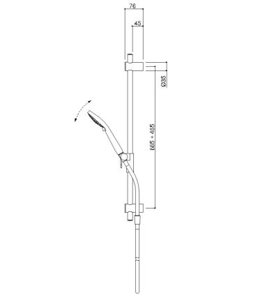 Adjustable sliding rails with 3J hand shower diameter 110 Ponte Giulio