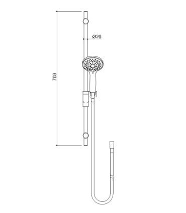 Adjustable latch with 5J hand shower diameter 110 Ponte Giulio