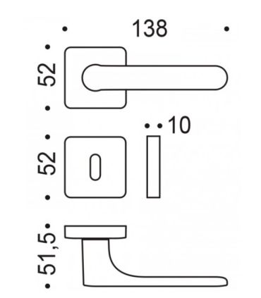 Maniglia per porta interna Colombo Design One Q CC21-R