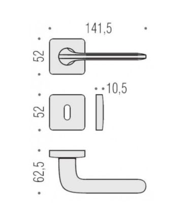 Maniglia per porta interna Colombo Design serie Roboquattro S ID51-R