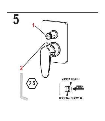 Mitigeur baignoire-douche à encastrer M'amo série Brera