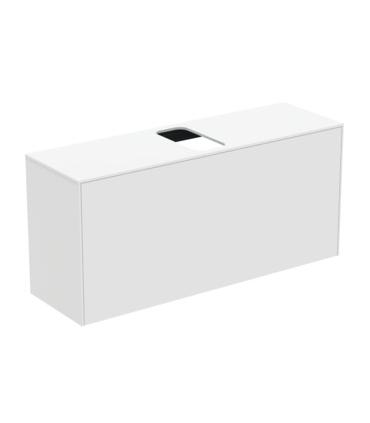 Meuble mince laqué pour lavabo Ideal Standard, série Conca