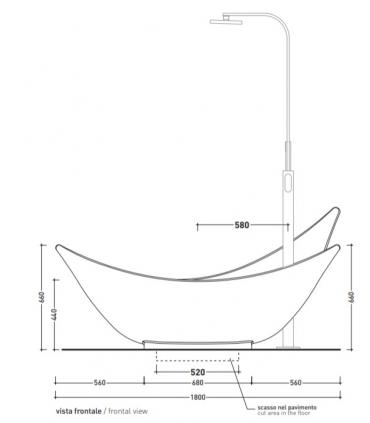 Vasca freestanding Ceramica Flaminia Leggera 220X180