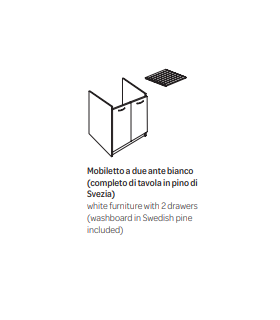 HATRIA petit meuble laque' a' 2 portes FIFTY.unoIT completes de planche collection Specials