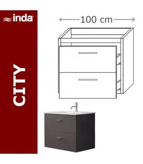 Vanity depth 45 cm for washbasin 2 drawers, Inda collection City