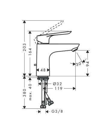 Hansgrohe Logis E  miscelatore Lavabo 100