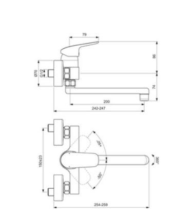 Ideal Standard Ceraflex miscelatore Lavello Parete