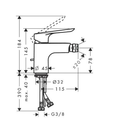 Hansgrohe Logis E Bidet mixer