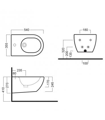 Bidet sospeso monoforo fissaggi nascosti serie Fusion Alchemy art.A0Y1D901