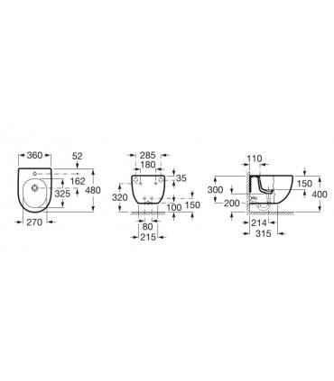 Roca compact wall hung bidet New Meridian series