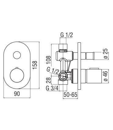 Built in mixer for shower Nobili collection Likid