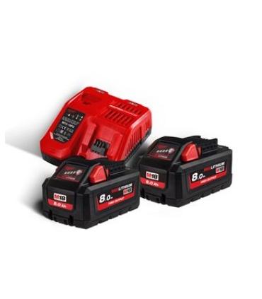 Caricabatteria rapido con 2 batterie Milwaukee M18