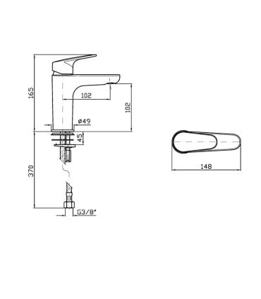 Zucchetti taps Rivo Zrv723 basin mixer without waste 1"1/4