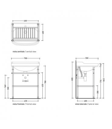 Base en laiton pour lavabo Efi Flaminia