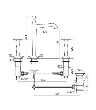 Zucchetti rubinetteria Bellagio Zb1426 batteria Lavabo.bocca alta